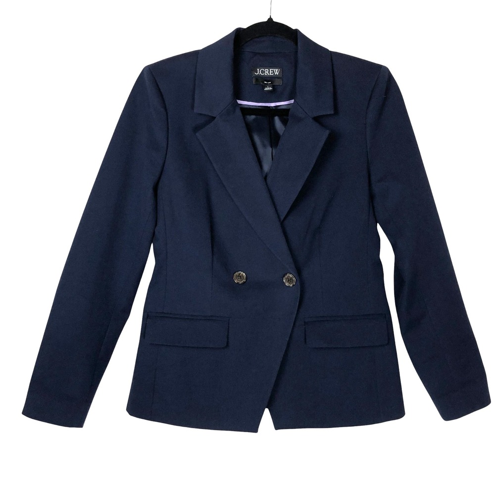 J. Crew Womens Devon Blazer Size 2 Navy Nautical Yacht Coastal Business - Picture 2 of 11